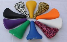 Sella bici mtb zebra/leopardata a righe ingranaggi fissi morbida comfort