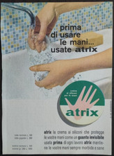 Pubblicità Anni '60 - Atrix - Crema ai Siliconi per le Mani - 1965 - Advertising