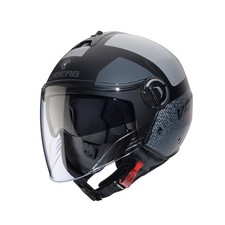 CASCO DEMI - JET CABERG RIVIERA V4X ALPHA NERO GRIGIO OPACO MATT BLACK GREY