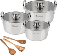 Smart | Kit Di Cucina | Batteria Da 6 Pezzi E 3 Utensili | Pentole in Acciaio In