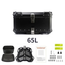 65L Moto Alluminio Top Case Box Alluminio 65 Litri Valigia Nero 100% NUOVO