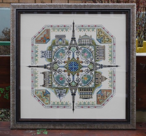 Paris mandala cross stitch - paris,