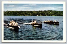 Vintage Canada Postcard Motor Boating on Ontario Inland Lakes