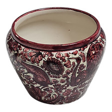 Vaso Cachepot F.lli Fanciullacci Montelupo Ceramica Vintage Rosso Animali Raro