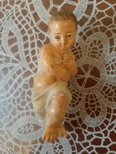 Antico bambinello, presepe napoletano, occhi vetro e terracotta XIX secolo