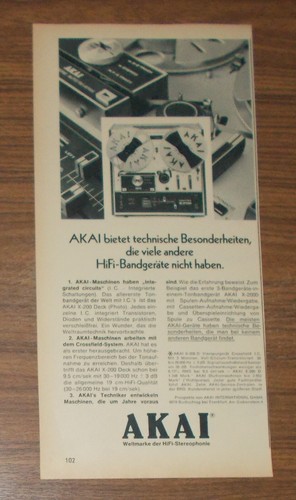 Rara pubblicità vintage akai - rara,