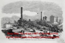 Massachusetts Lawrence Pemberton Mill Disaster, 1860 stampa antica e articolo