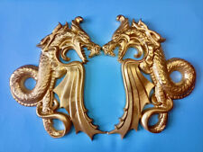 Gesso Pezzo Element " Drachenpaar " Ornamento Rilievo Decorazione IN Stucco