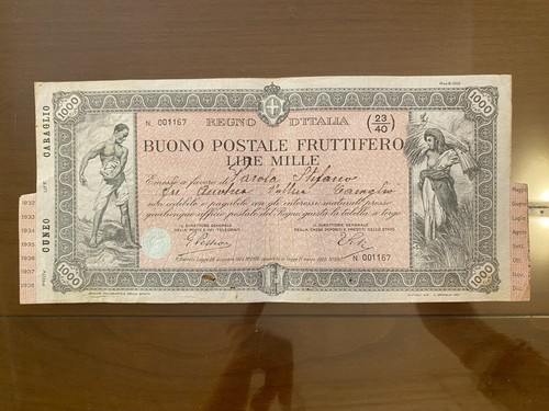 Buono postale fruttifero lire - buono,