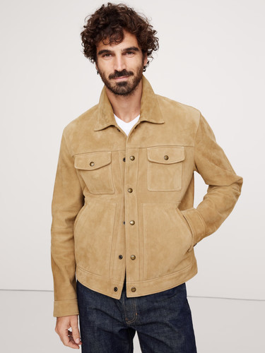 Camicia beige giacca pelle