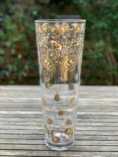 GRANDE VASO SOTTSASS ASSOCIATI GLASS BOXED SIGNED EGIZIA 32 CM CACHEMIRE ORO