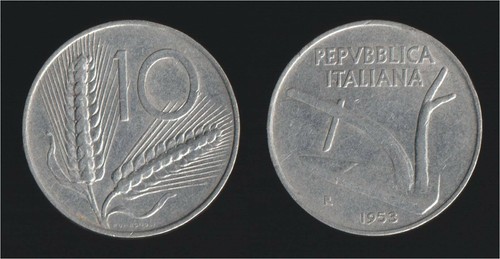 Lire 1953 spighe aratro - 1953,
