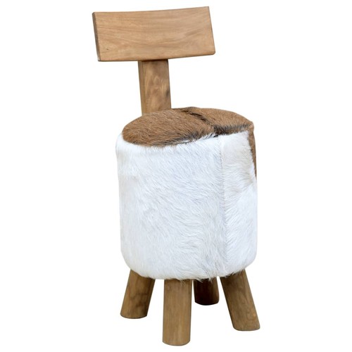 Sgabello pelle capra e - sgabello,