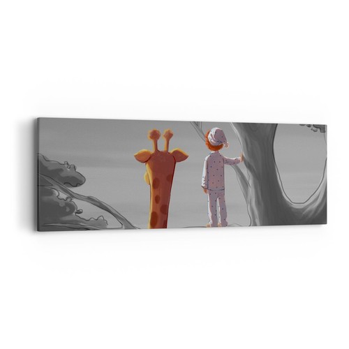 Quadro tela 90x30cm giraffa - quadro,