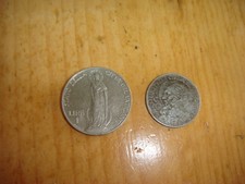 Moneta 1 lira vaticano 1935 fior di conio non circolata + 20 centisime