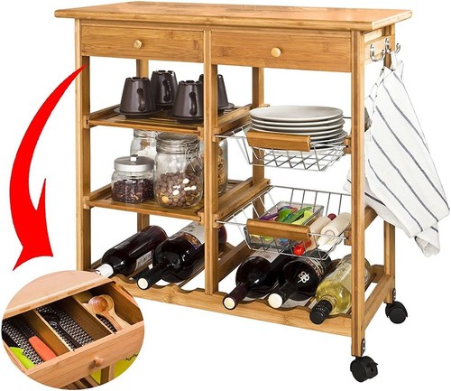 Carrello cucina legno bambu - cucina,