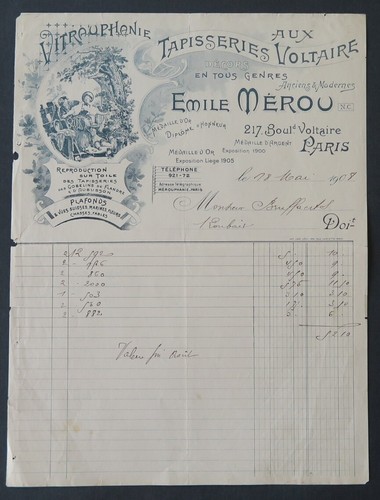 Facture 1908 merou - facture,