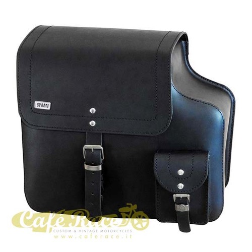 Borsa laterale cuoio nero