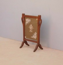 Parafiamme da camino con pannello decorato st.Impero, ciliegio, '800 - H 80,5 cm