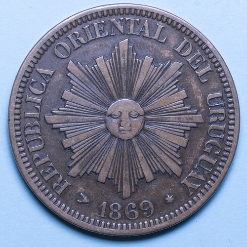 Uruguay centesimos 1869 bb - 4, h
