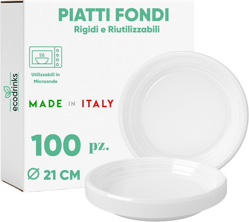 100 piatti fondi - piatti, bianchi