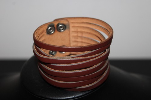 Bracciale marrone cuoio - marrone, a