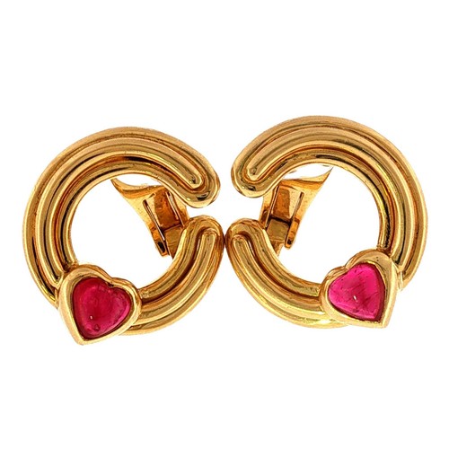 Bulgari ruby heart earrings - ruby,