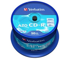 Verbatim CD-R AZO Crystal 700 MB - Confezione da 50 per archiviazione sicura dei dati