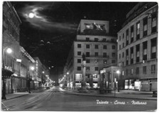 CARTOLINA DI TRIESTE ,CORSO ITALIA - NOTTURNO  viaggiata 1956