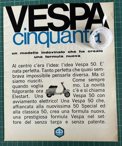 Rara pubblicità piaggio vespa - rara,