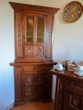 Mobile bar angolare antico in legno anni 70