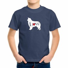 T-shirt Love Australian Shepherd cane bambino bambini ragazzo regalo Shiloh Shepherd