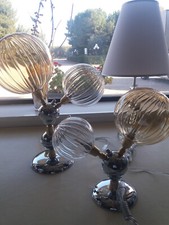 TRIS LAMPADE MODERNO CROMATO LUCIDO CON VETRI PYREX