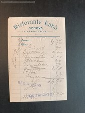 fattura ristorante LABO' GENOVA
