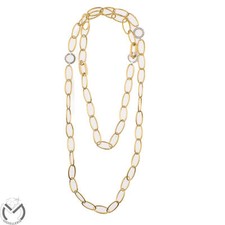 Collana oro giallo 18 kt 750 CHANTECLER anelli 0,12 ct -129/vv-