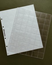 1 PAGINA FOGLI PER ALBUM MASTERPHIL INSERTI UNI PORTA MONETE 48 TASCHE SPAZI