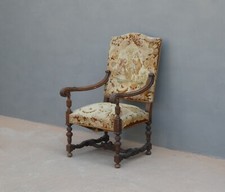 Poltrona singola a rocchetto in legno di noce, fine '800!