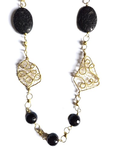 Collana con pietra lavica - collana,