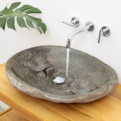 Lavabo tartaruga figure pietra