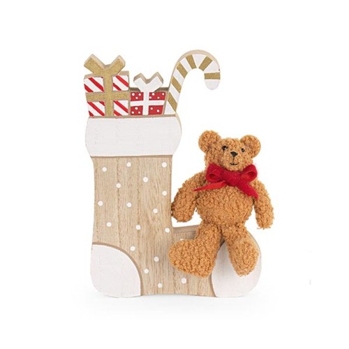 Calza natalizia legno - legno, con