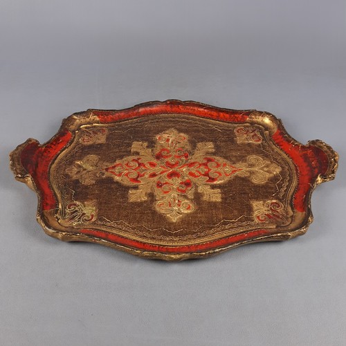 Vassoio legno laccato - vassoio, inciso