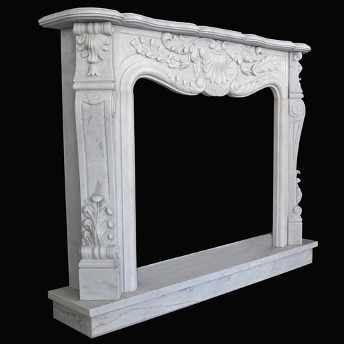 Cornice caminetto marmo bianco - marmo,