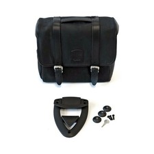 Borsa laterale classic in cotone cerato con chiusura a scatto nero universale Lo