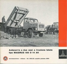 DEPLIANT BROCHURE AUTOCARRO MAGIRUS DEUTZ  150 D 14 AK PROSPEKT (N30) 