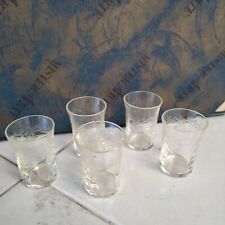5 bicchierini bicchieri da liquore rosolio in vetro vintage finemente decorati