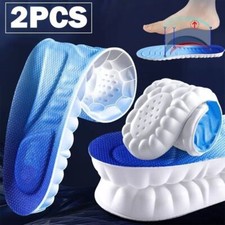 2 SOLETTE GEL MEMORY FOAM PLANTARI SILICONE PER PIEDI SCARPE LAVORO UOMO DONNA
