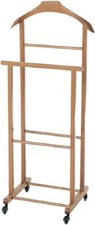 Stand Indossatore Doppio in Legno porta abiti giacca vestito con ruote da camera