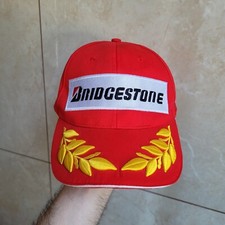 Cappello Berretto Baseball Bridgestone F1 Formula 1 Motor Racing Rosso Oro Vintage