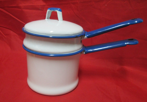 Vintage small white blue - small, w/
