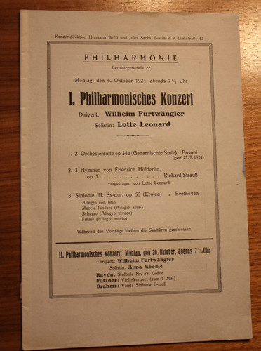 Wilhelm furtwängler lotto - furtwÄngler,